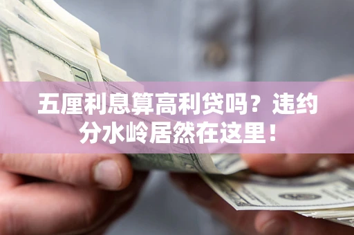 济南五厘利息算高利贷吗？违约分水岭居然在这里！