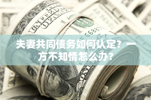 济南夫妻共同债务如何认定？一方不知情怎么办？