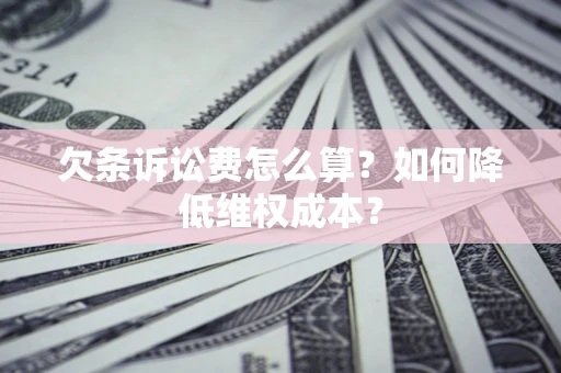 济南欠条诉讼费怎么算？如何降低维权成本？